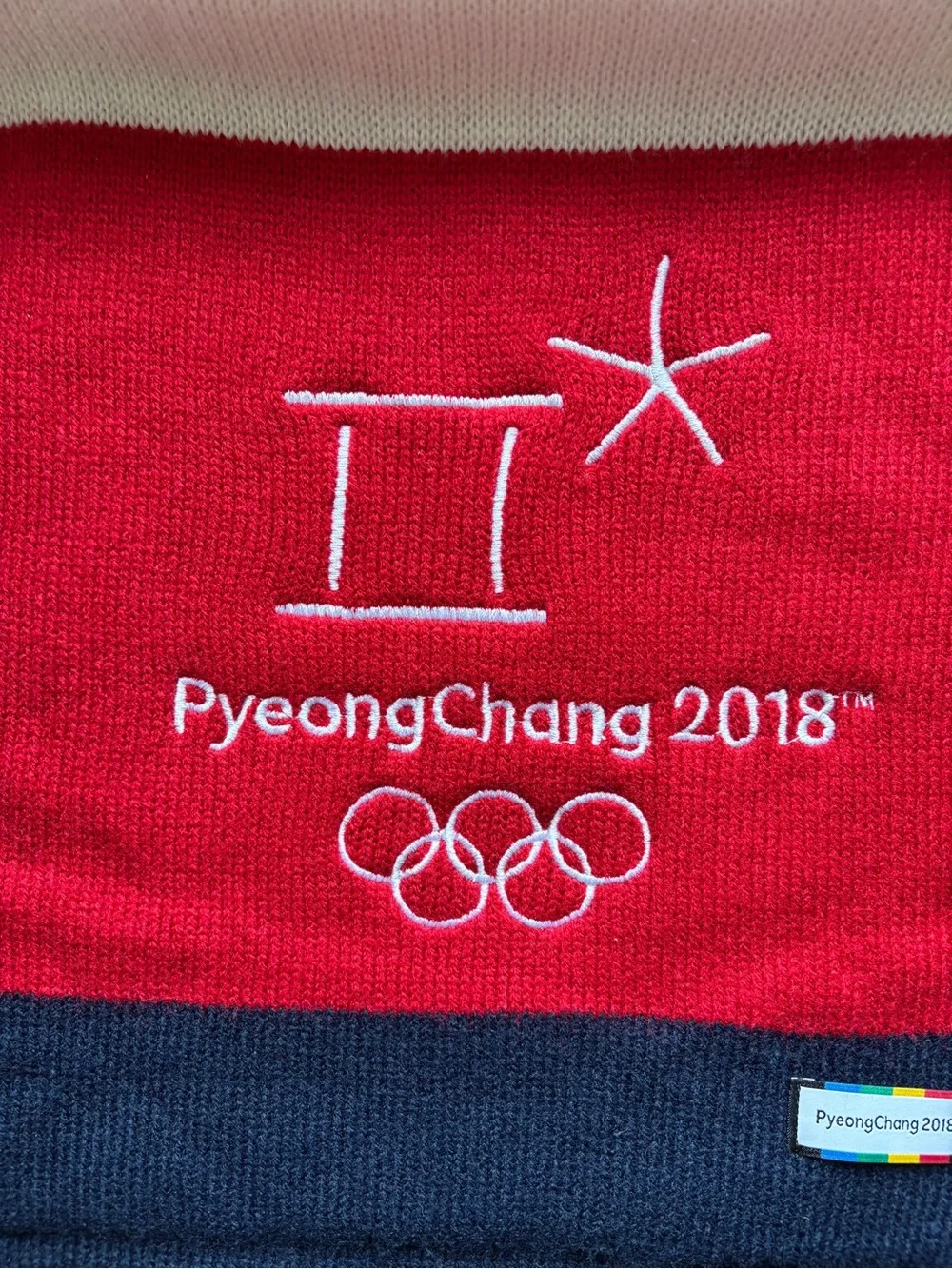 USA Scarf PyeongChang 2018 Winter Olympics Knit Scarf - Red White Blue